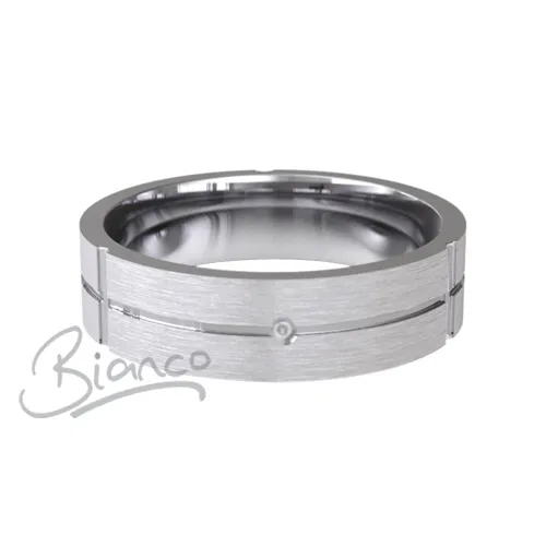 Patterned Designer White Gold Wedding Ring - Carino